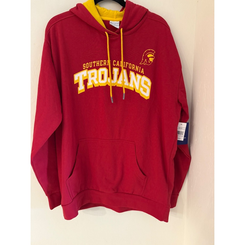 USC Trojans Men's Champion Hoodie With Kangaroo Pockets - Size XL -NWT